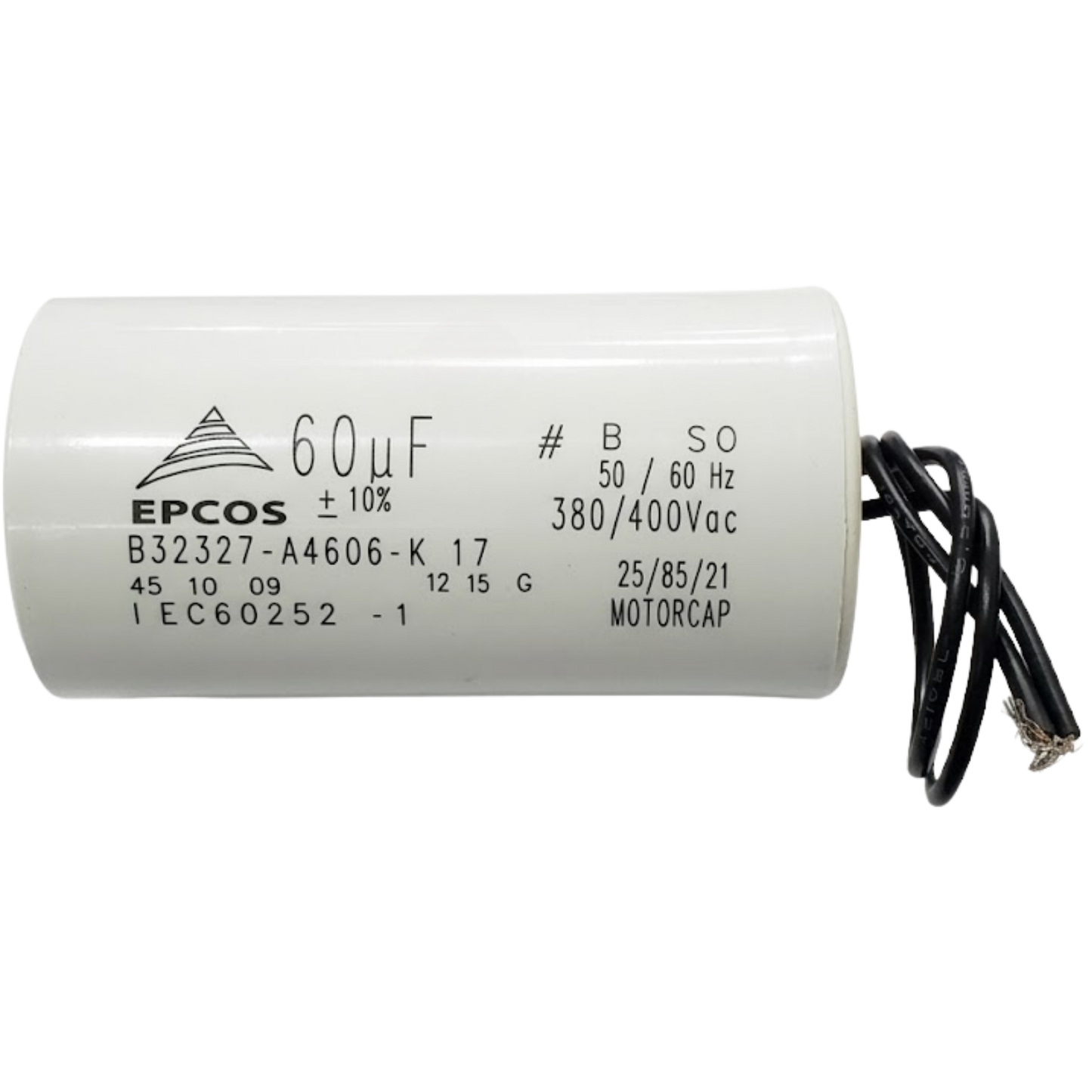 Capacitor De Partida 60uF 380/400V 50x95mm (2Fios)