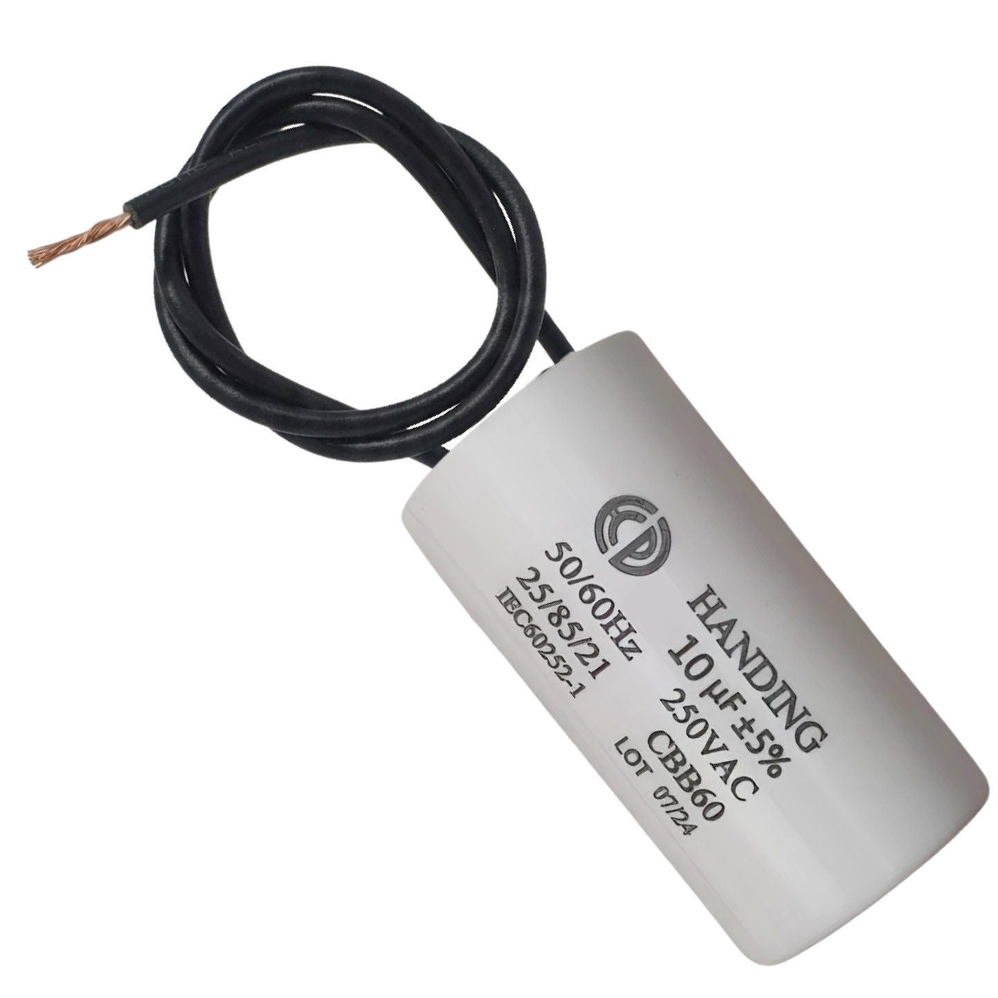 Capacitor De Partida 10uF 250V 25x48mm (2Fios)
