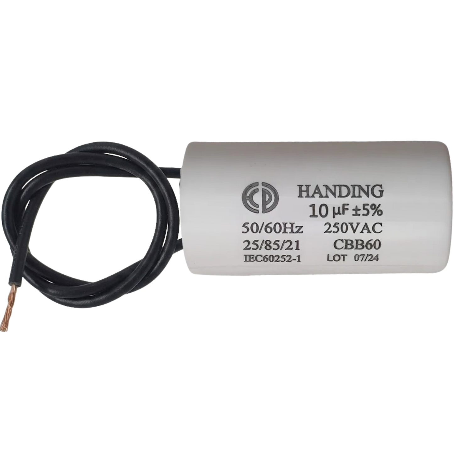 Capacitor De Partida 10uF 250V 25x48mm (2Fios)