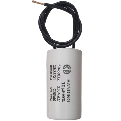 Capacitor De Partida 10uF 250V 25x48mm (2Fios)