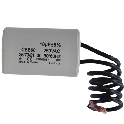 Capacitor De Partida 18uF 250V 30x48mm (2Fios)