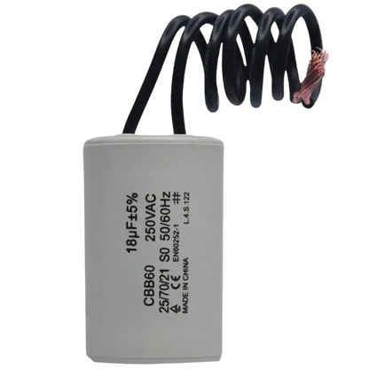 Capacitor De Partida 18uF 250V 30x48mm (2Fios)