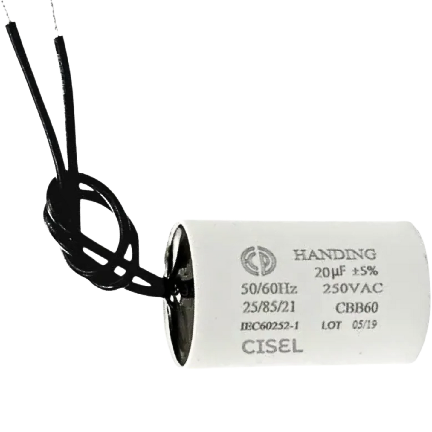 Capacitor De Partida 20uF 250V 30x48mm (2Fios)