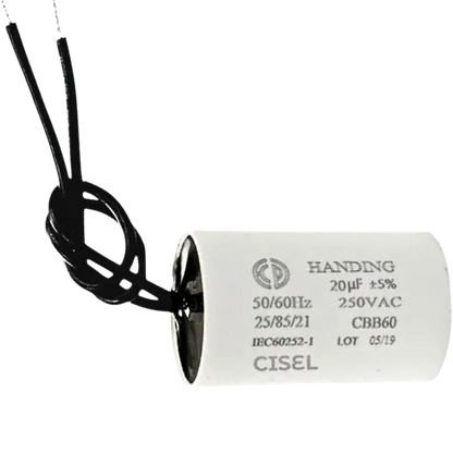 Capacitor De Partida 20uF 250V 30x48mm (2Fios)