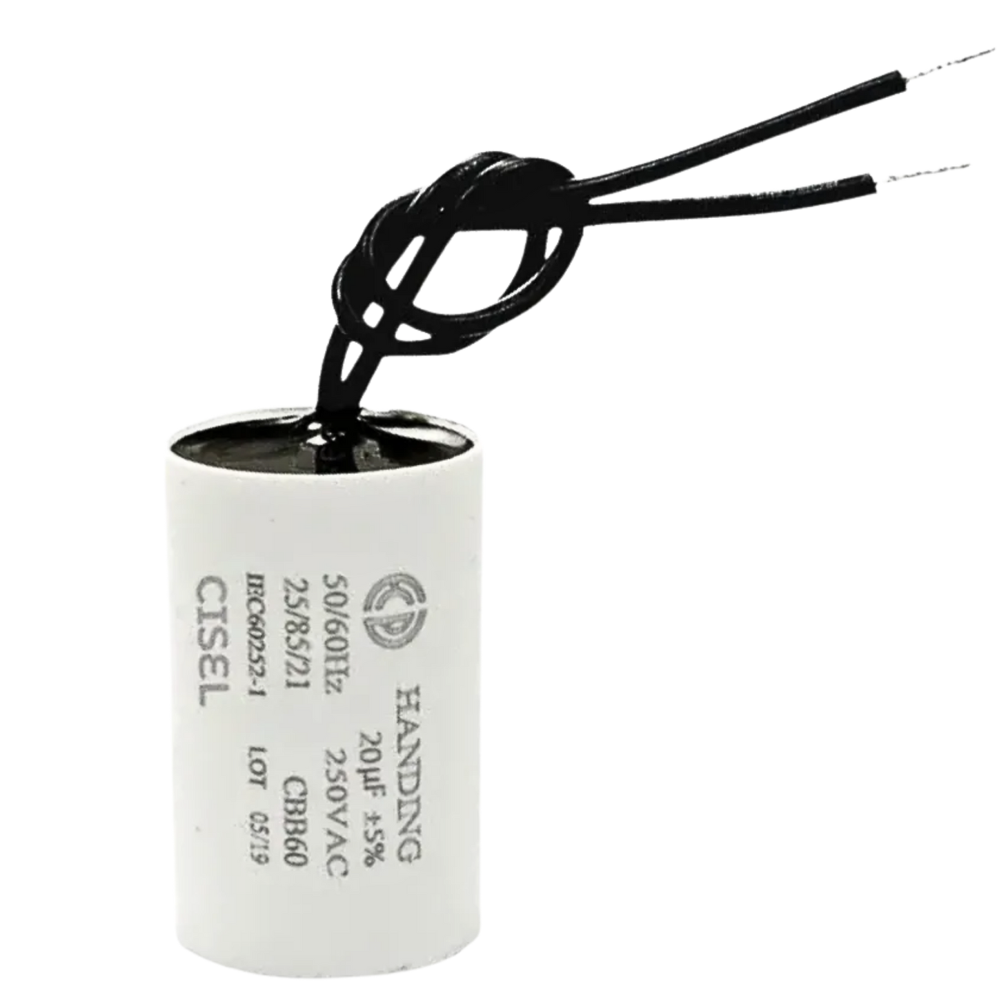 Capacitor De Partida 20uF 250V 30x48mm (2Fios)