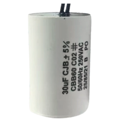 Capacitor De Partida 30uF 250V 37x48mm (2Fios)