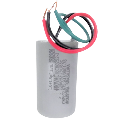 Capacitor De Partida 1uF+1,5uF 400V 27x47mm (3Fios)