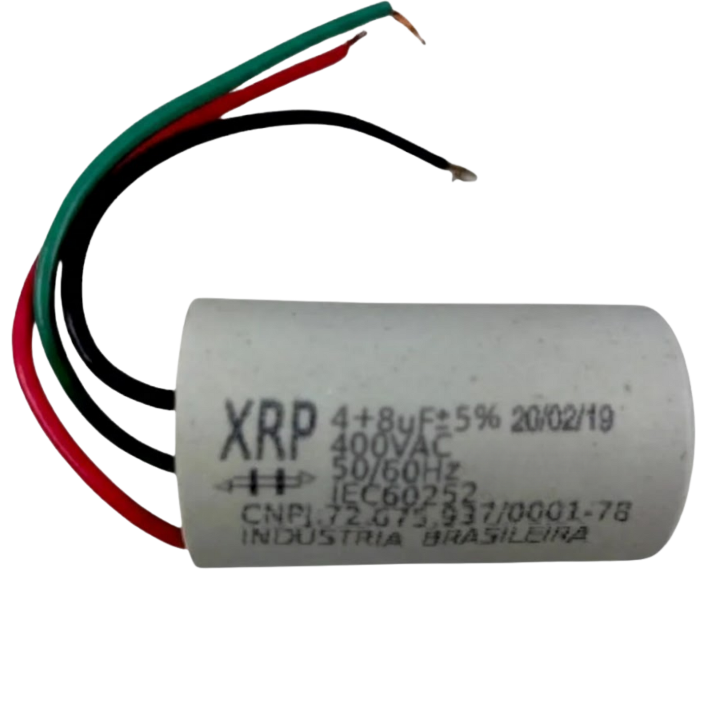 Capacitor De Partida 4uF+8uF 400V 27x47mm (3Fios)