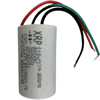 Capacitor De Partida 4uF+8uF 400V 27x47mm (3Fios)