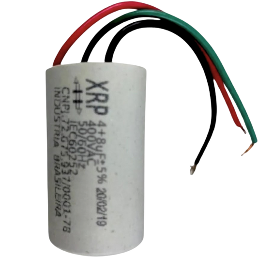 Capacitor De Partida 4uF+8uF 400V 27x47mm (3Fios)