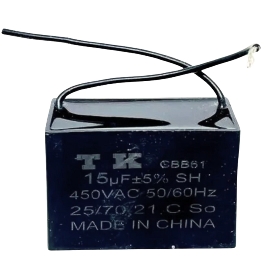 Capacitor De Partida CBB61 15uF 450V (2Fios)