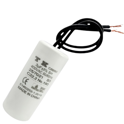 Capacitor De Partida 3uF 400V 25x55mm (2Fios)
