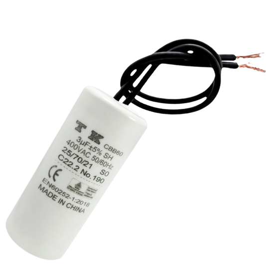 Capacitor De Partida 3uF 400V 25x55mm (2Fios)
