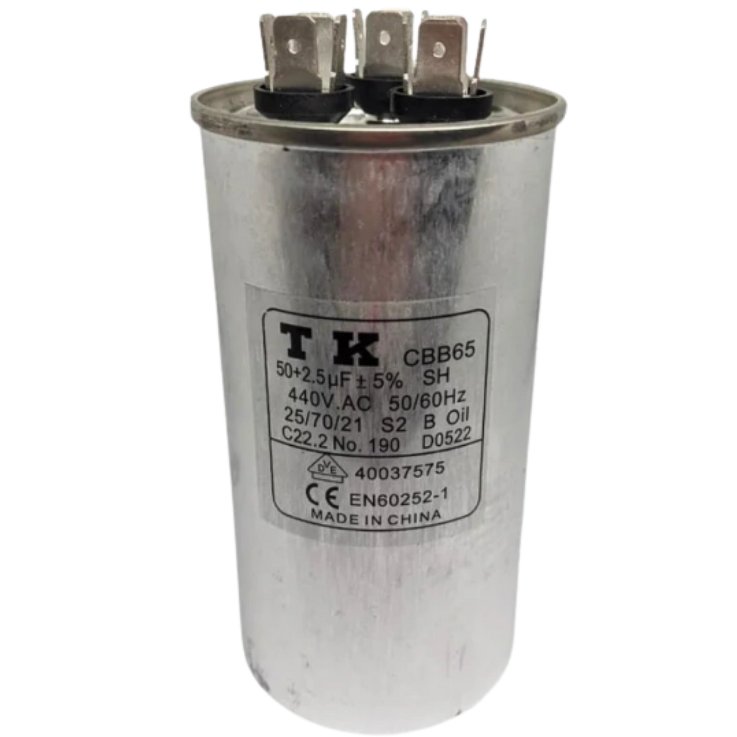 Capacitor De Partida 50uF+2,5uF 440V 55x105mm (Fast-on)