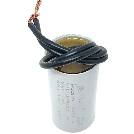 Capacitor De Partida 10uF 250V 25x48mm (2Fios)