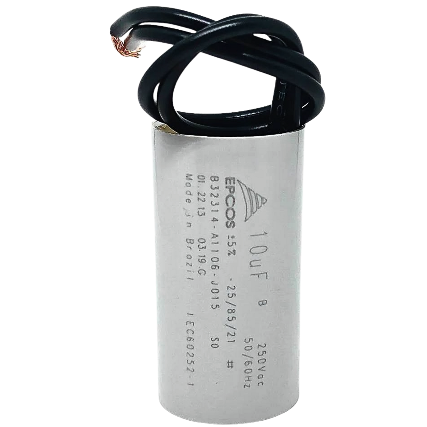 Capacitor De Partida 10uF 250V 25x48mm (2Fios)
