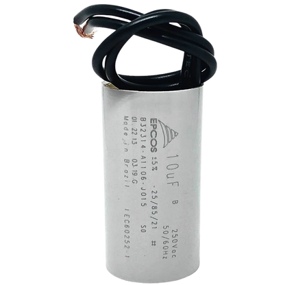 Capacitor De Partida 10uF 250V 25x48mm (2Fios)