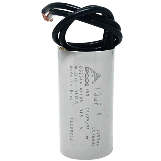 Capacitor De Partida 10uF 250V 25x48mm (2Fios)