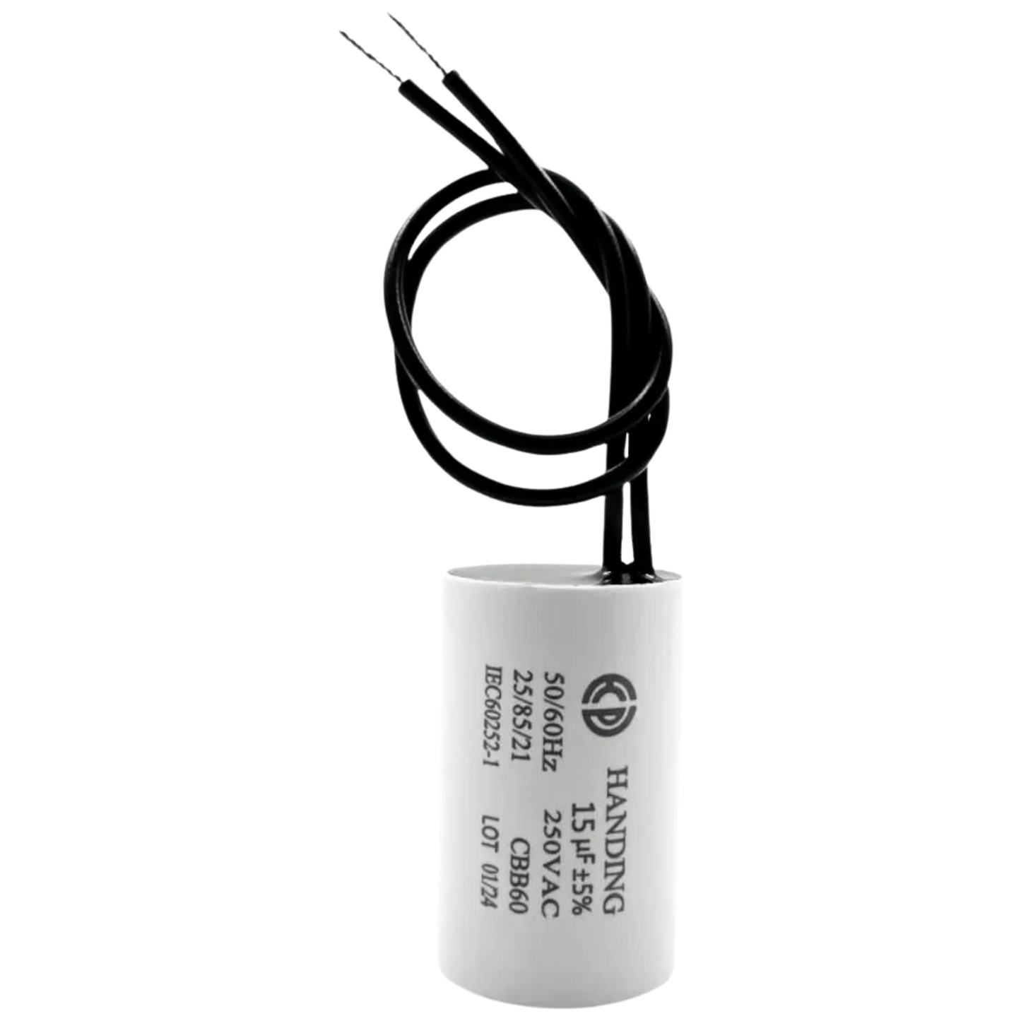 Capacitor De Partida 15uF 250V 30x48mm (2Fios)