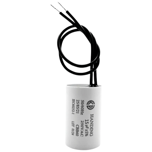 Capacitor De Partida 15uF 250V 30x48mm (2Fios)