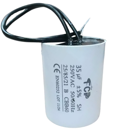 Capacitor De Partida 35uF 250V 37x48mm (2Fios)