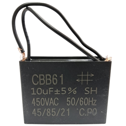 Capacitor De Partida CBB61 10uF 450V (2Fios)