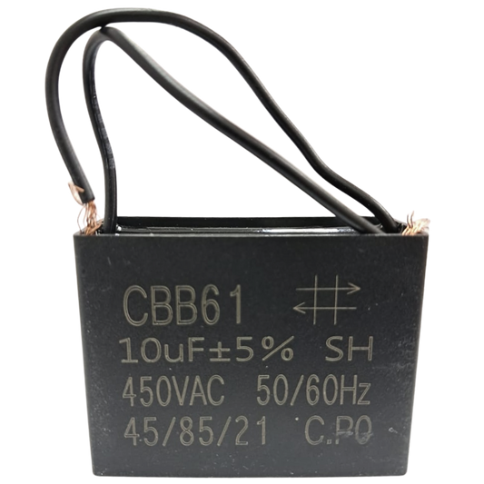 Capacitor De Partida CBB61 10uF 450V (2Fios)