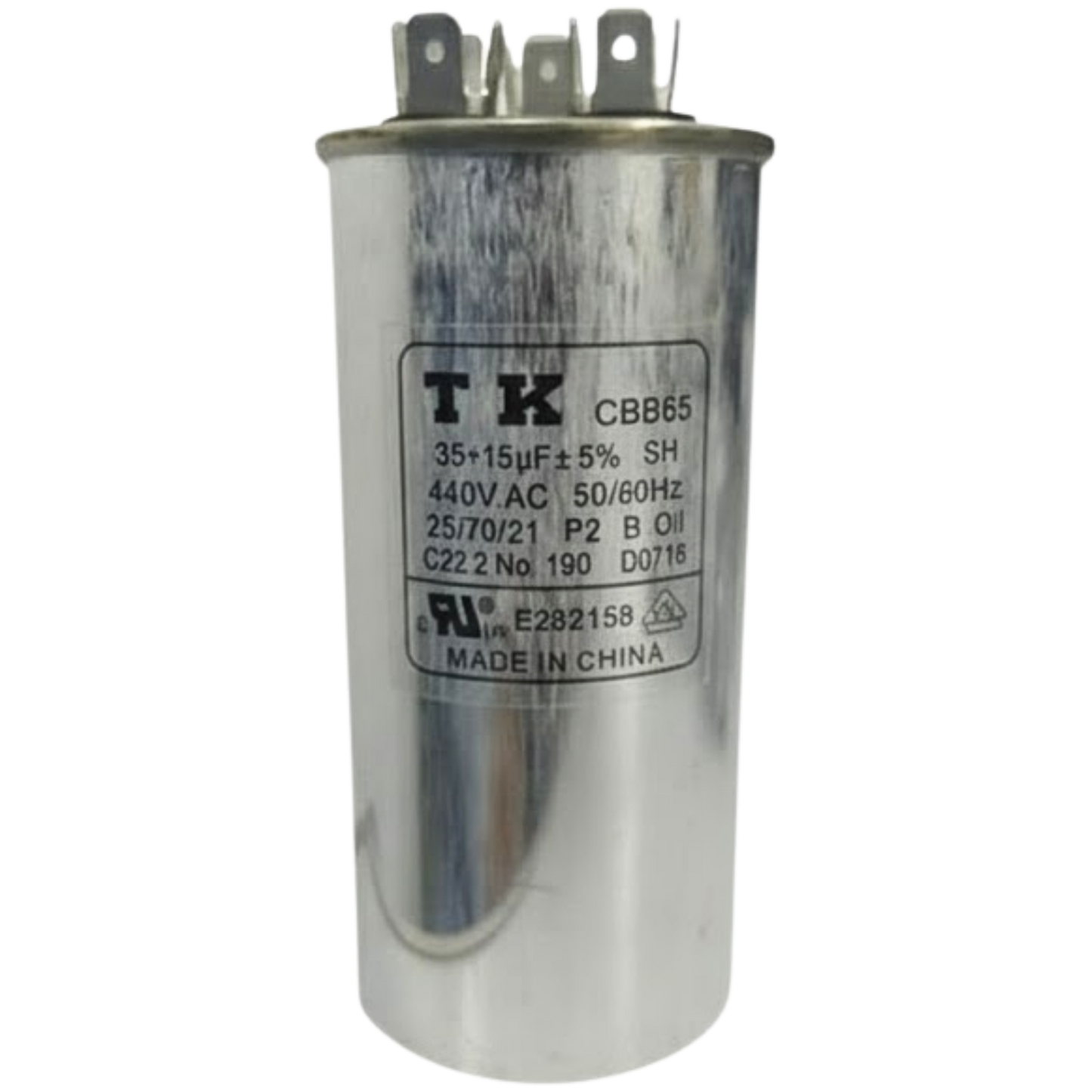Capacitor De Partida 35uF+15uF 440V 55x105mm (Fast-on)