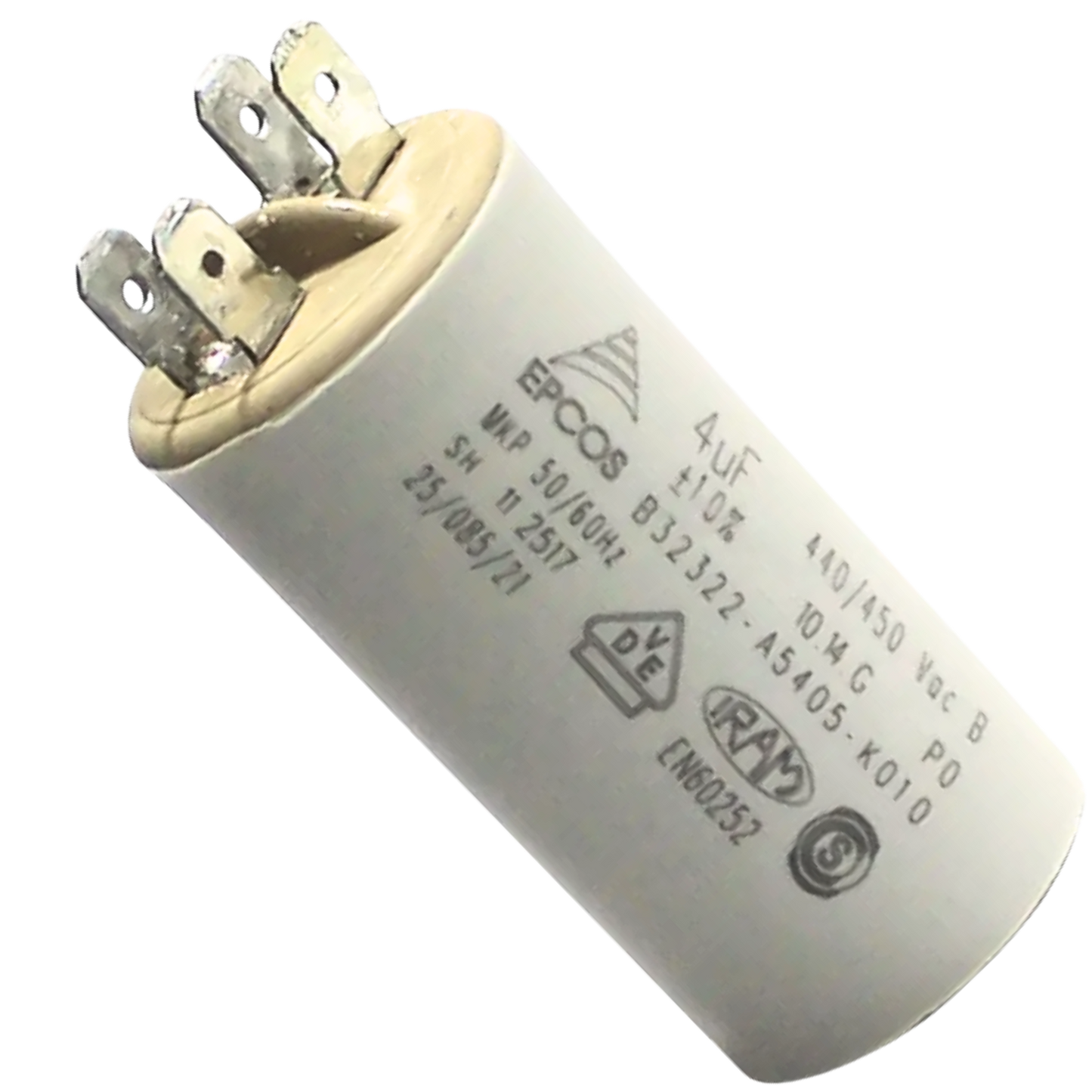 Capacitor De Partida 4uF 440/450V 30x62mm (Fast-on)