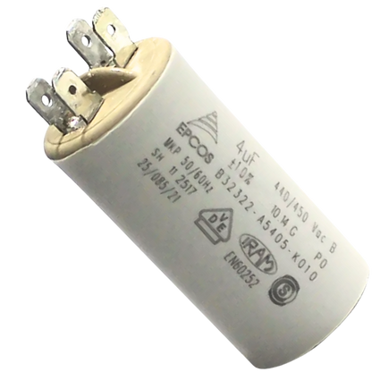 Capacitor De Partida 4uF 440/450V 30x62mm (Fast-on)