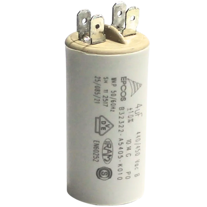 Capacitor De Partida 4uF 440/450V 30x62mm (Fast-on)
