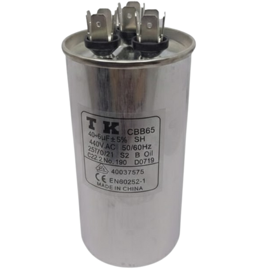 Capacitor De Partida 40uF+6uF 440V 55x105mm (Fast-on)