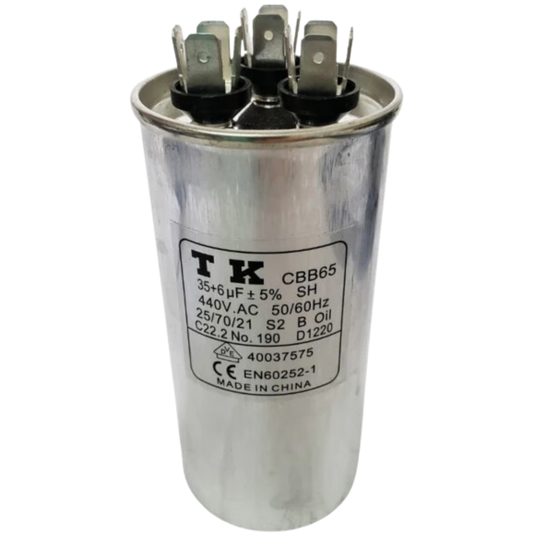 Capacitor De Partida 35uF+6uF 440V 50x105mm (Fast-on)