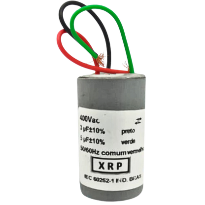 Capacitor De Partida 3uF+5uF 400V 27x47mm (3Fios)
