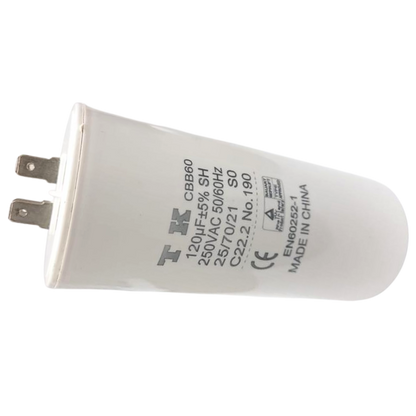 Capacitor De Partida 120uF 250V 53x117mm (Fast-on)