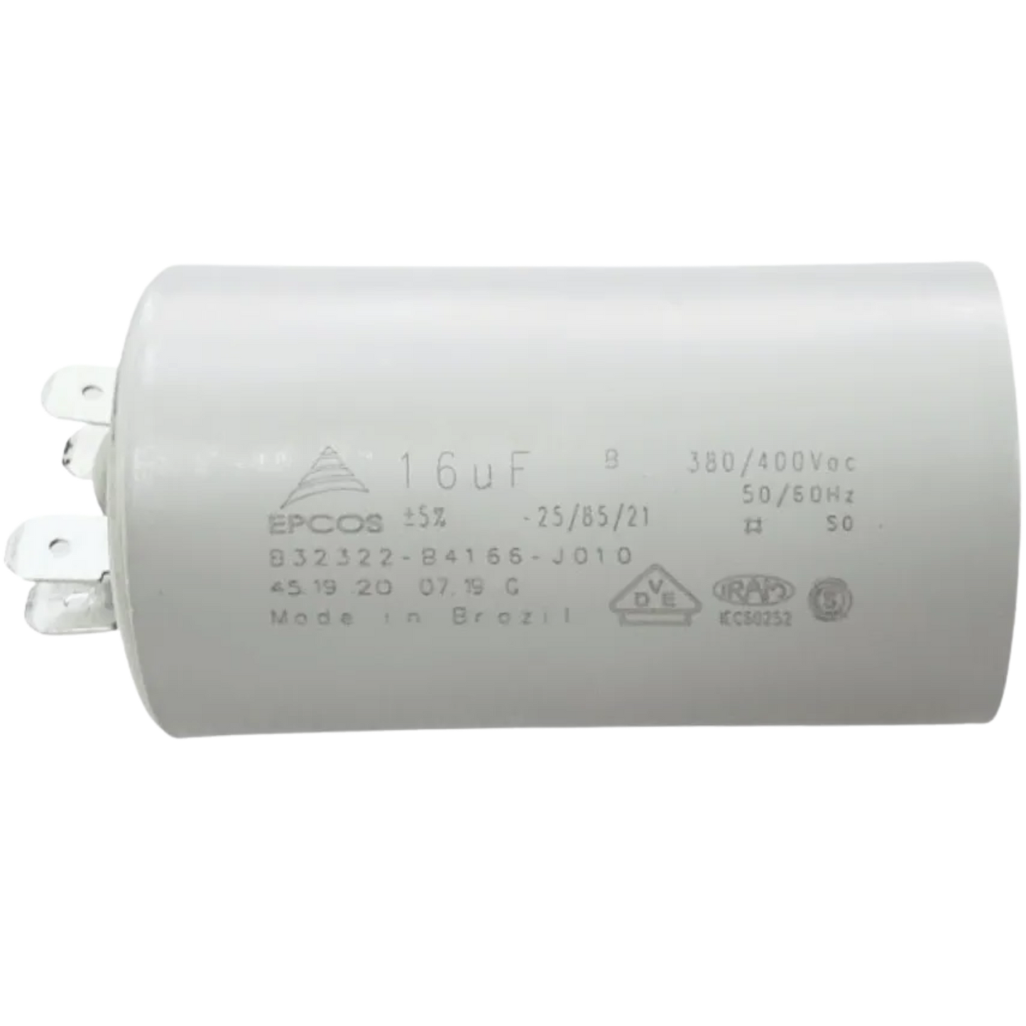 Capacitor De Partida 16uF 380/400V 40x70mm (Fast-on)