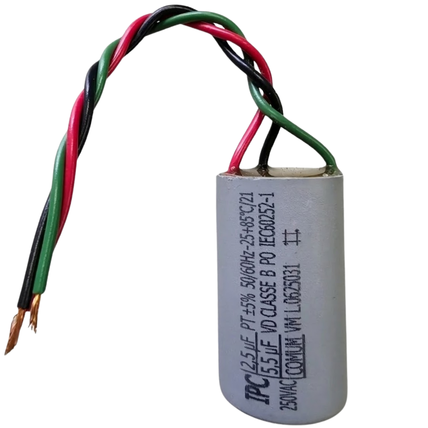 Capacitor De Partida 2,5uF+5,5uF 250V 27x50mm (3Fios)