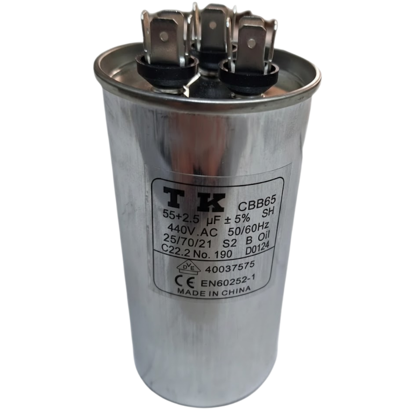 Capacitor De Partida 55uF+2,5uF 440V 55x105mm (Fast-on)