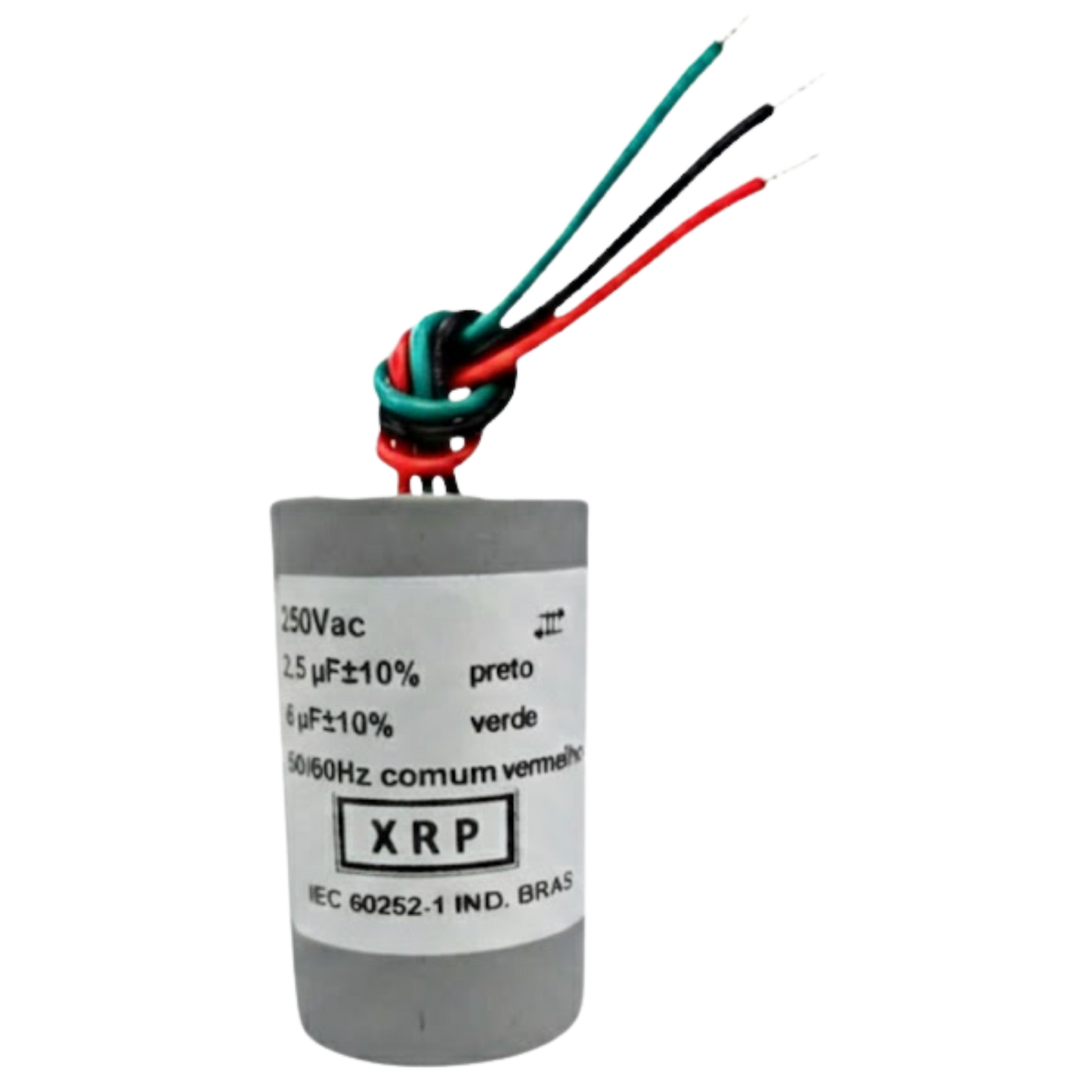 Capacitor De Partida 2,5uF+6uF 250V 27x47mm (3Fios)