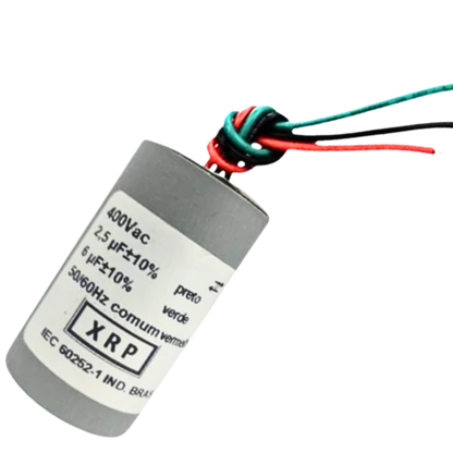 Capacitor De Partida 2,5uF+6uF 400V 27x47mm (3Fios)