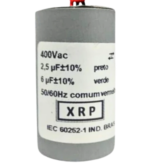 Capacitor De Partida 2,5uF+6uF 400V 27x47mm (3Fios)