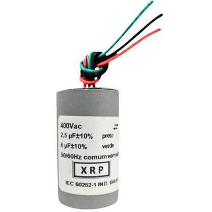 Capacitor De Partida 2,5uF+6uF 400V 27x47mm (3Fios)