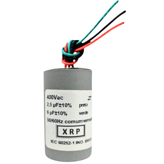 Capacitor De Partida 2,5uF+6uF 400V 27x47mm (3Fios)