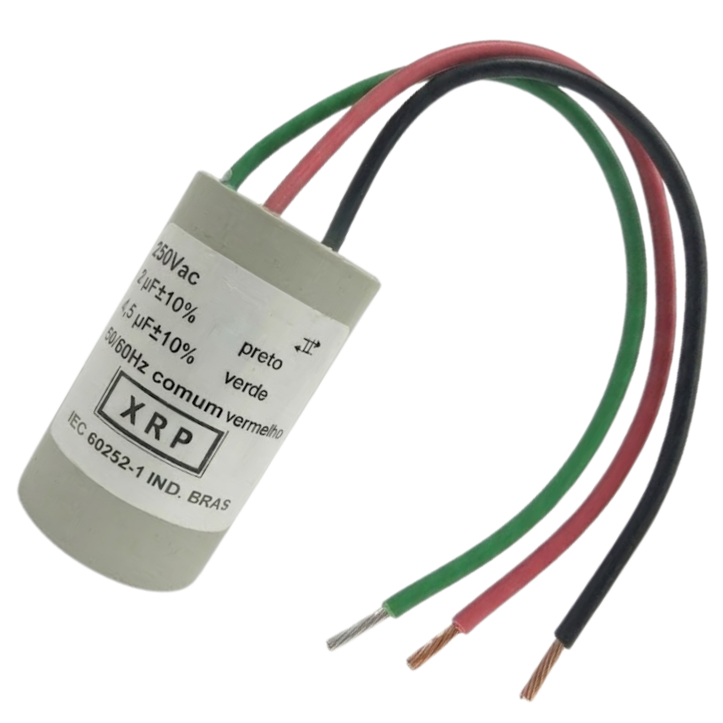 Capacitor De Partida  2uf+4,5uf 250v 27x50mm (3fios)