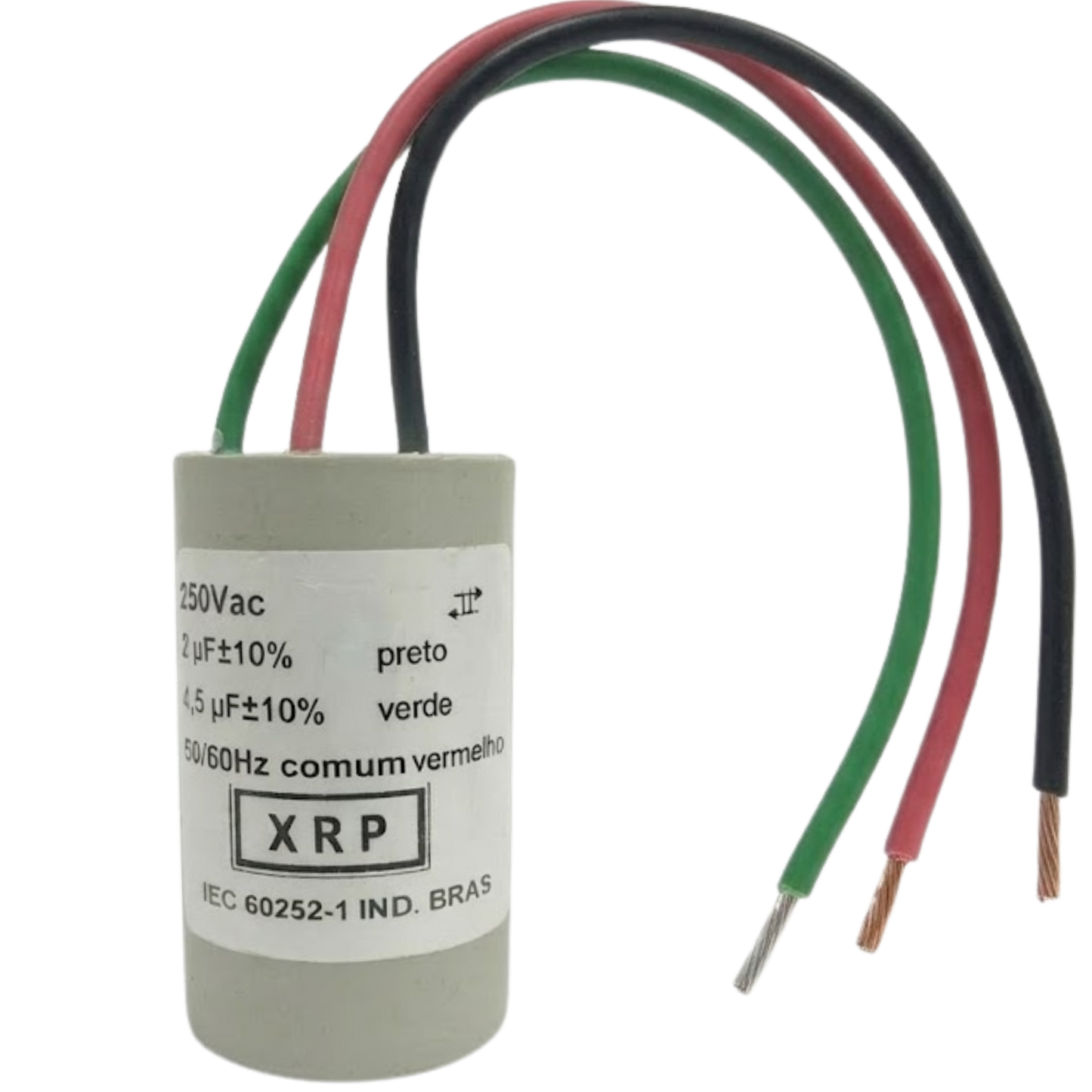 Capacitor De Partida  2uf+4,5uf 250v 27x50mm (3fios)