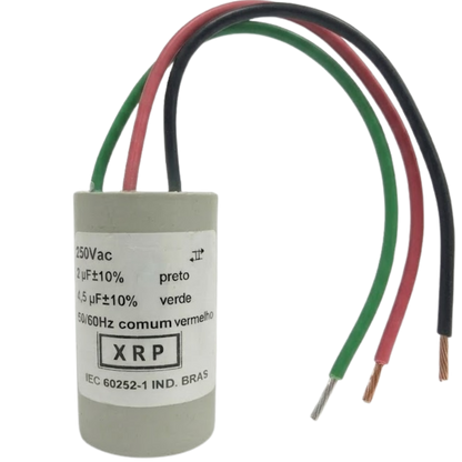 Capacitor De Partida  2uf+4,5uf 250v 27x50mm (3fios)