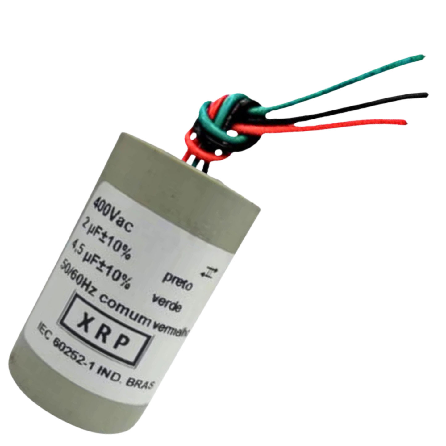 Capacitor De Partida 2uF+4,5uF 400V 27x47mm (3Fios)