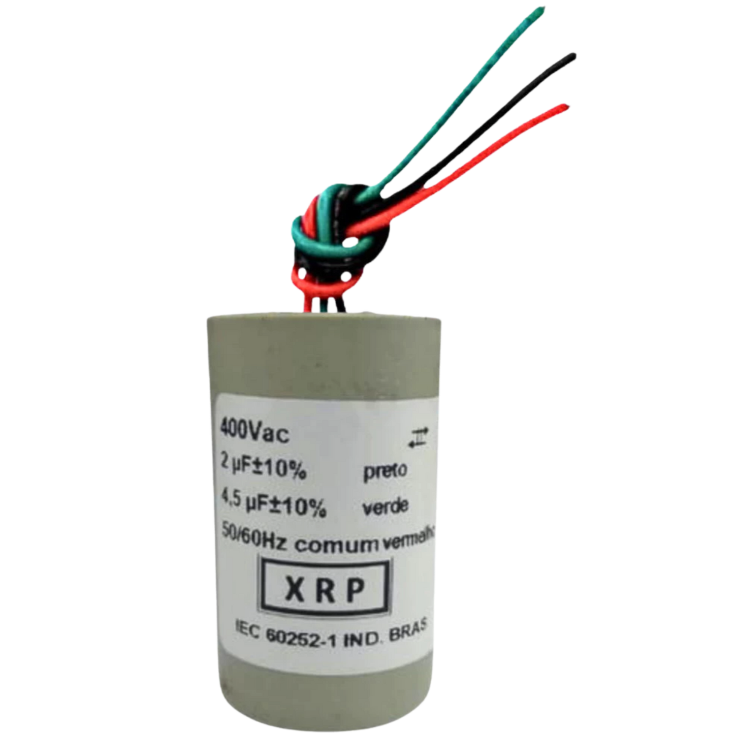 Capacitor De Partida 2uF+4,5uF 400V 27x47mm (3Fios)