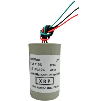 Capacitor De Partida 2uF+4,5uF 400V 27x47mm (3Fios)