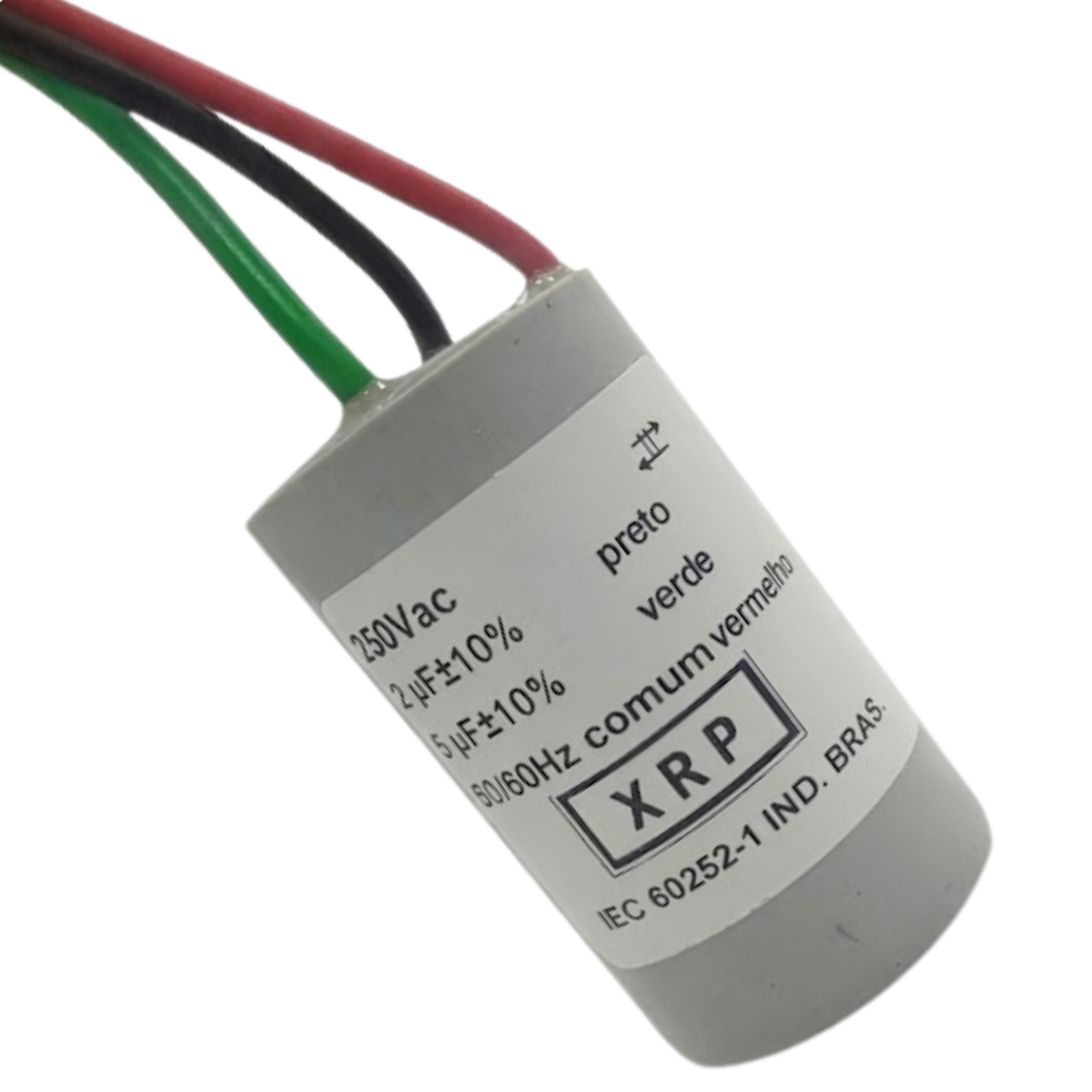 Capacitor De Partida 2uF+5uF 250V 27x47mm (3Fios)